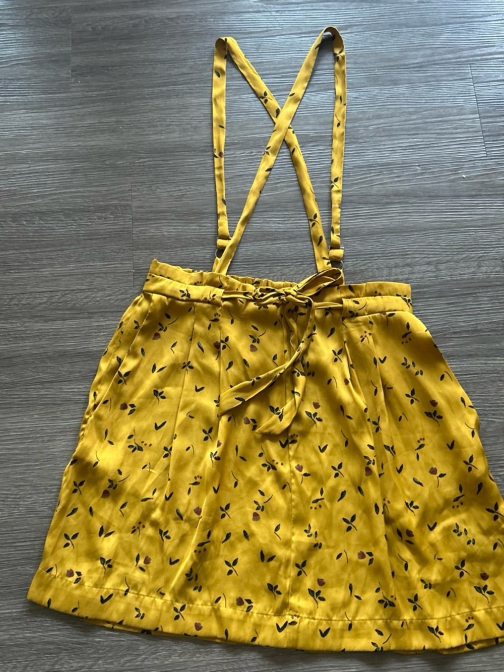 Urban Outfitters Mustard Floral Skirt with Navy and Pink Accents